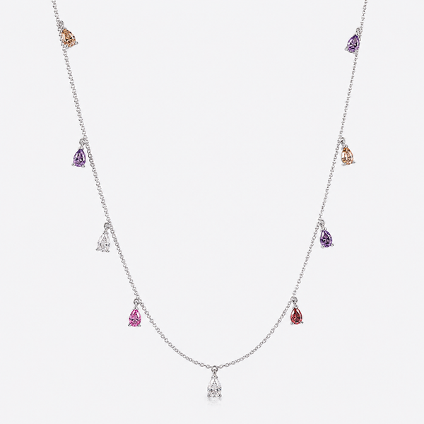 Prismatic Teardrop Charm Necklace