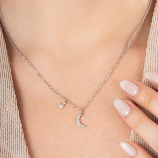 Celestial Moonbeam Charm Necklace