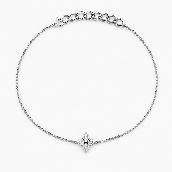 Pure Bloom Solitaire Clover Bracelet