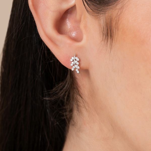 Lustrous Leafline Earrings
