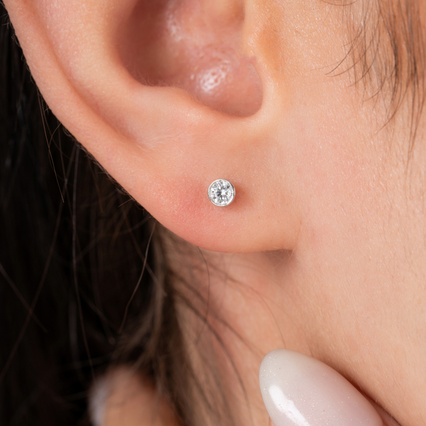 Radiant Halo Bezel Studs