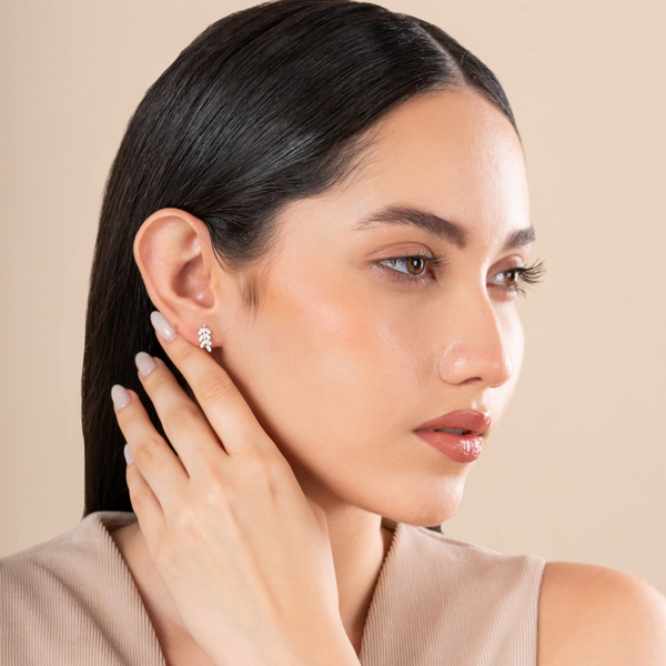 Lustrous Leafline Earrings