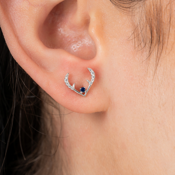 Arctic Antler Sapphire Earrings