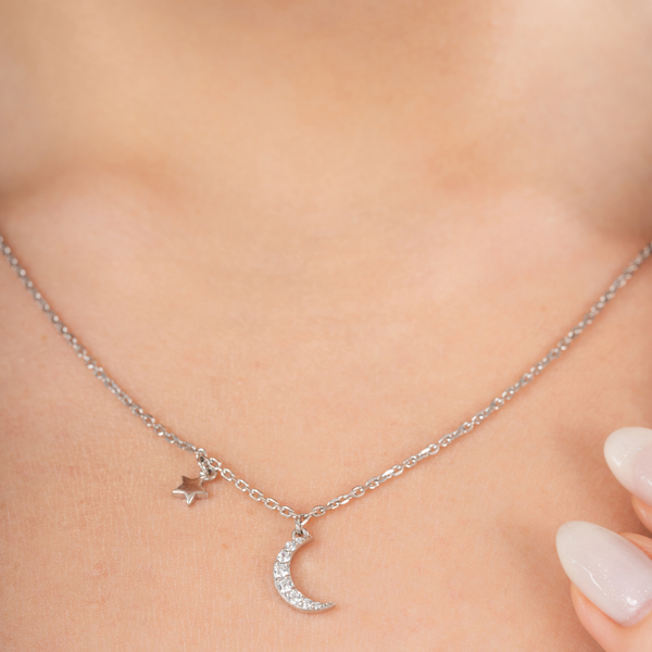 Celestial Moonbeam Charm Necklace