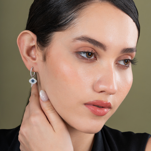 Azure Aura Evil Eye Huggies