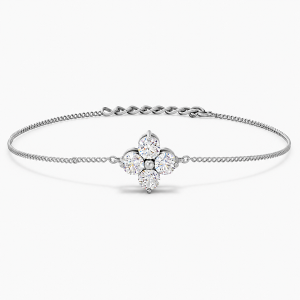 Pure Bloom Solitaire Clover Bracelet