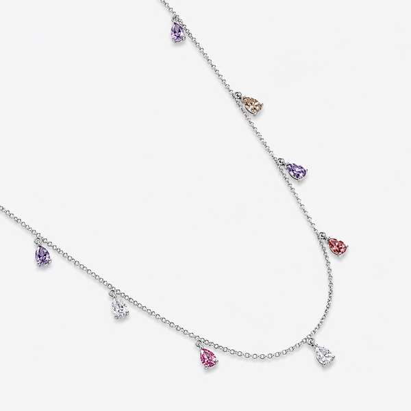 Prismatic Teardrop Charm Necklace