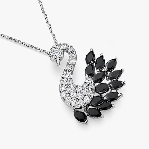 Noir Elegance Swan Pendant