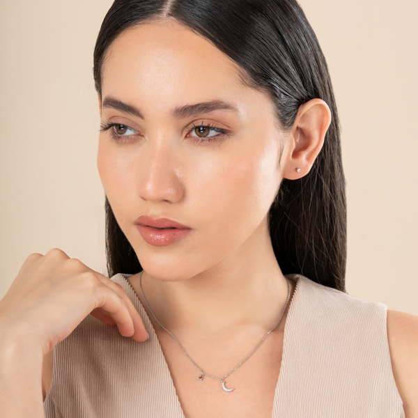 Celestial Moonbeam Charm Necklace