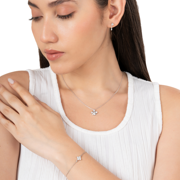 Pure Bloom Solitaire Clover Bracelet