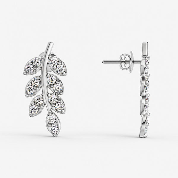 Lustrous Leafline Earrings