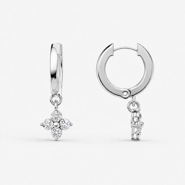 Petal Sparkle Huggie Drops