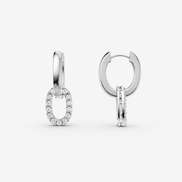Halo Loop Pave Huggie Earrings