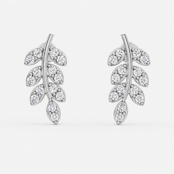 Lustrous Leafline Earrings