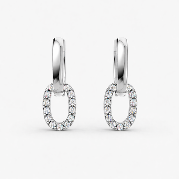 Halo Loop Pave Huggie Earrings