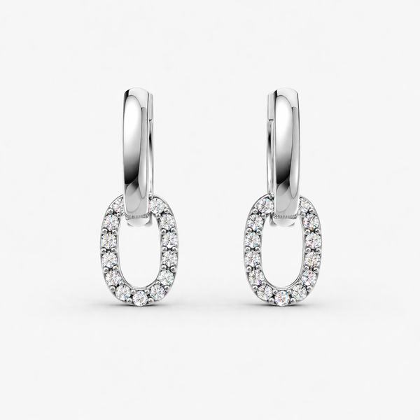 Halo Loop Pave Huggie Earrings