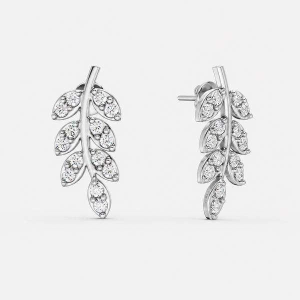 Lustrous Leafline Earrings