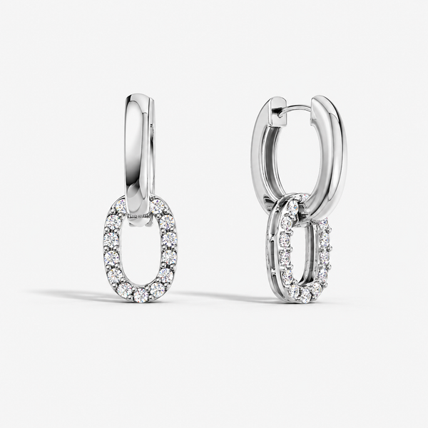 Halo Loop Pave Huggie Earrings