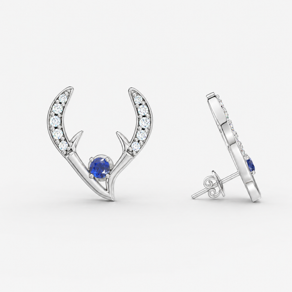 Arctic Antler Sapphire Earrings