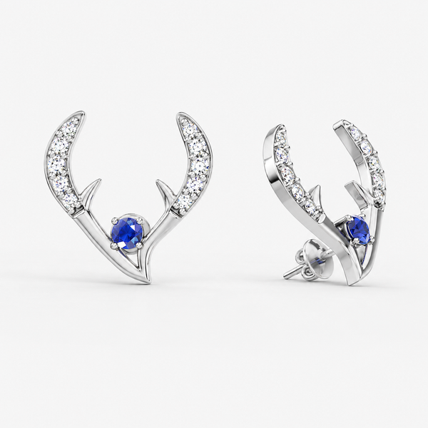 Arctic Antler Sapphire Earrings