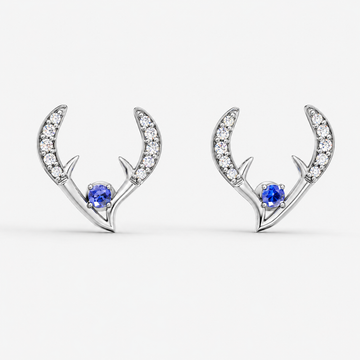 Arctic Antler Sapphire Earrings