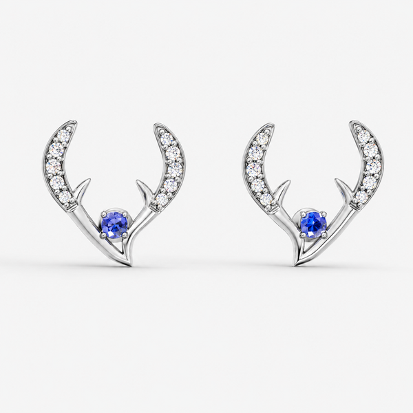 Arctic Antler Sapphire Earrings