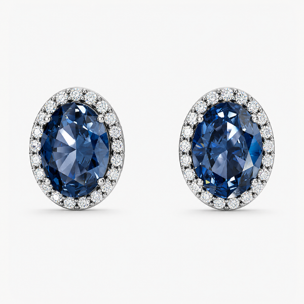 Midnight Sapphire Halo Set