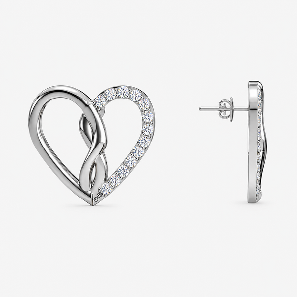 Entwined Hearts Sparkle Studs